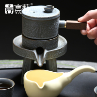 言艺(yanyi) 陶瓷功夫茶具套装 懒人半自动自流水功夫冲茶器-时来运转灰礼盒装
