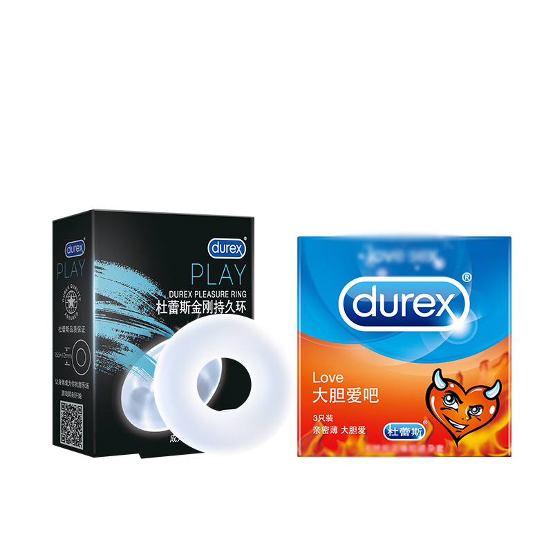 杜蕾斯(Durex) 金刚持久环+Love3只 男用锁精环 国产延时套环 情爱玩具男性器具成人情趣用品