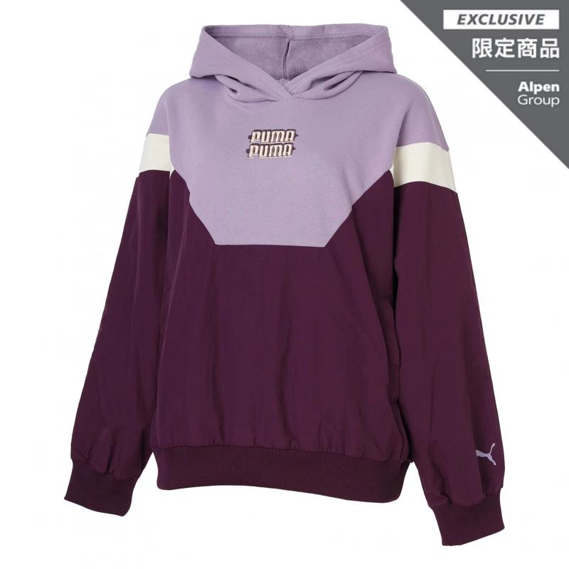 彪马(Puma)运动潮流拼接卫衣女宽松落肩拼接连帽款秋冬休闲百搭训练服饰