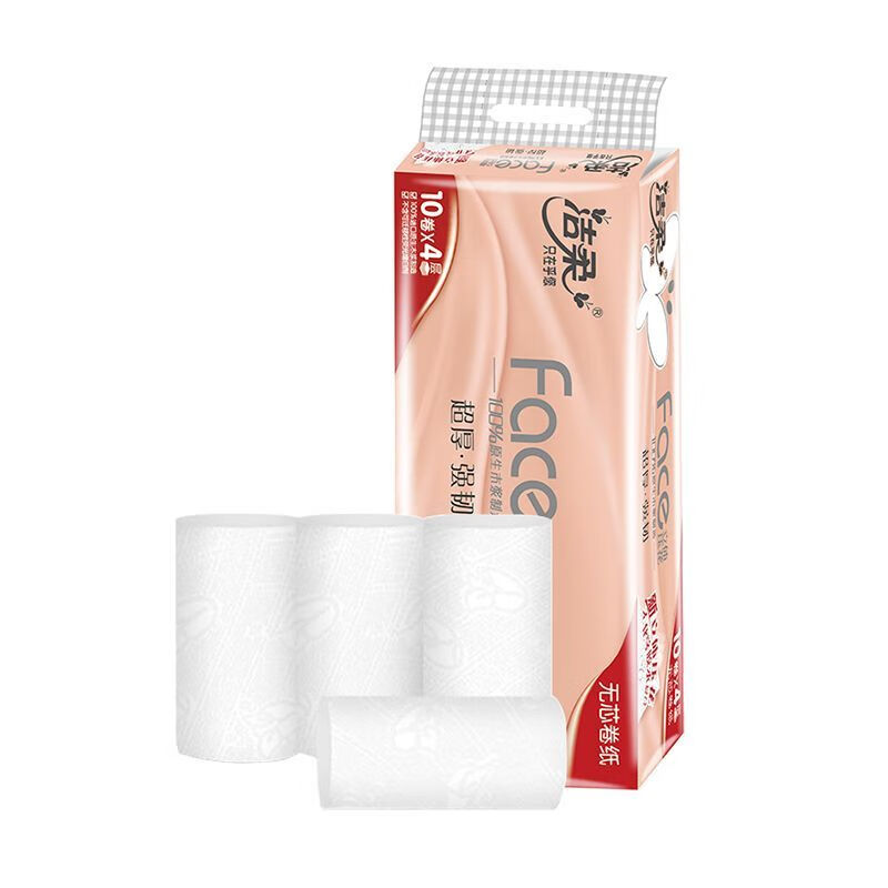 洁柔(C&S) 无芯卷纸巾家用卫生纸家用10卷4层卷筒纸 JW003-01 70g*10卷*1提