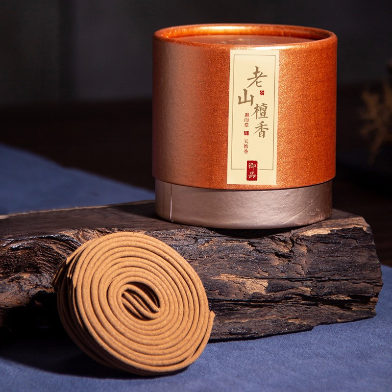 老山檀香盘香家用熏香佛香卧室香搭香炉香薰圆罐香40单盘装