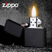 ZIPPO打火机正版芝宝原装正品黑裂漆236纯铜防风 礼物刻字煤油火机 磨砂哑漆