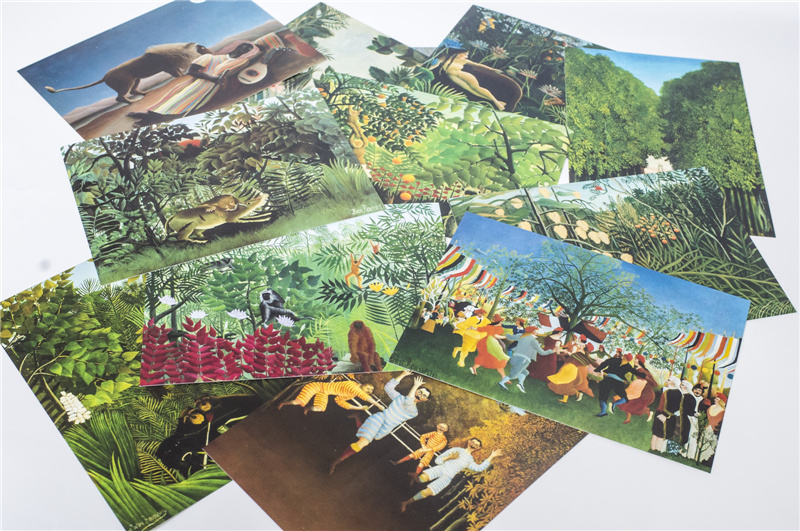 [正版]趣味卢梭 明信片文艺唯美小清新留言卡/古风明信片唯美西洋油画/空白涂鸦生日贺卡片/创意日系复古插画集高清大图