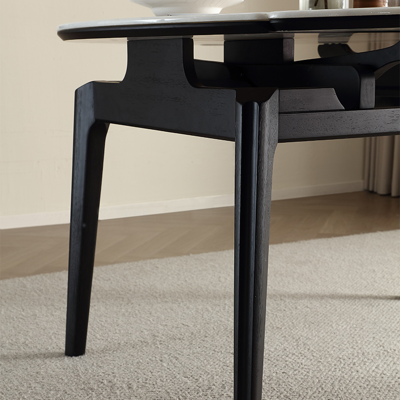 全友家居现代简约2024新款岩板餐桌家用可变圆桌子折叠伸缩dw1218