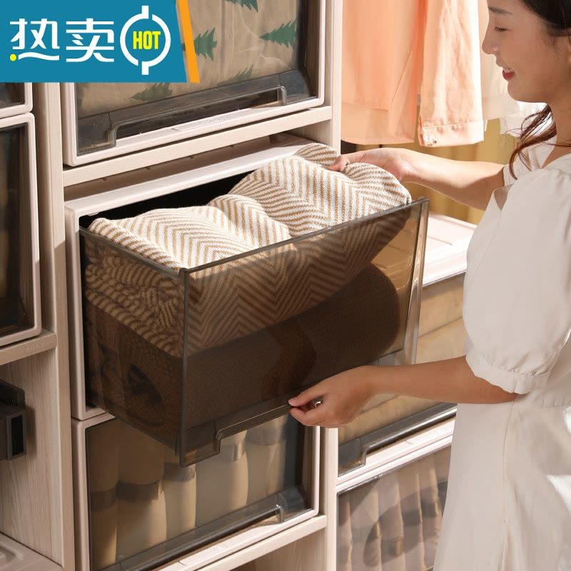 敬平卓越收纳箱抽屉式收纳盒家用收纳衣柜衣服物整理箱透明床底储物箱收纳柜图片