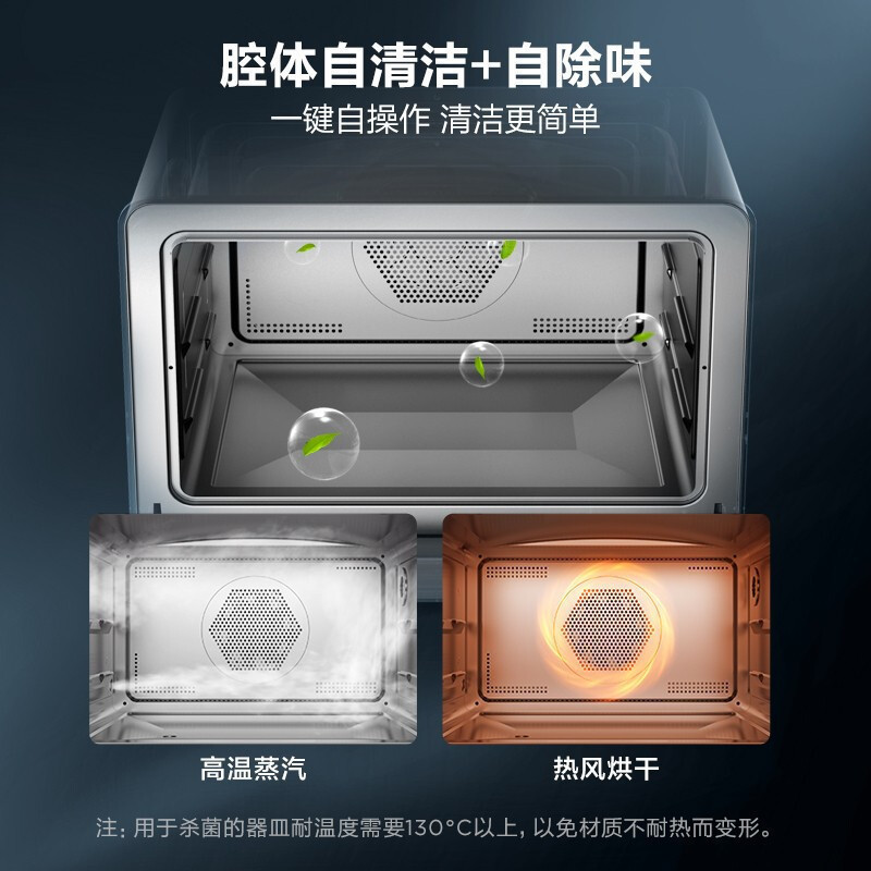 美的(Midea)PS2020蒸烤箱二合一20L 家用多功能台式蒸烤一体机烘焙电蒸箱烤箱 S1系列黑色