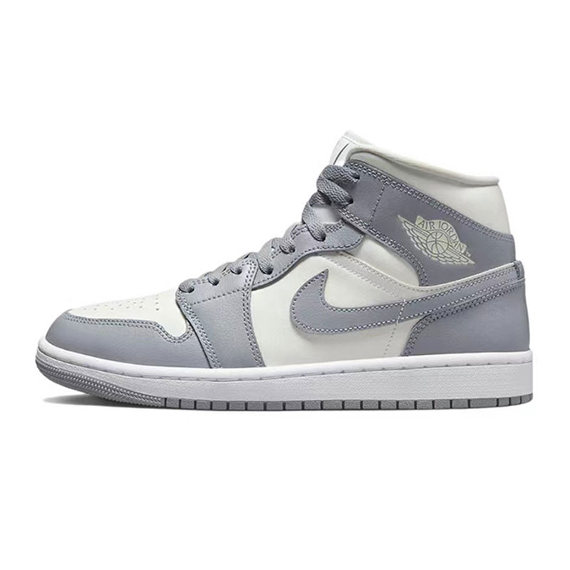 nike耐克air jordan 1 mid aj1烟灰复古女子中帮篮球鞋bq72-115