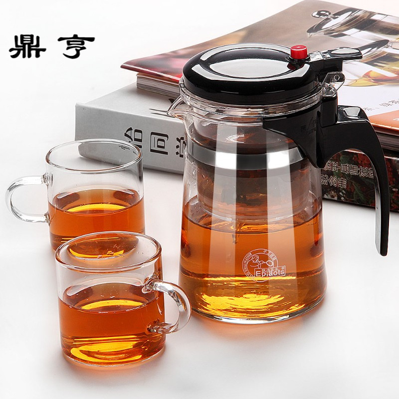 鼎亨玻璃飘逸杯办公室耐热过滤可拆洗泡红茶壶沏茶杯冲茶器玲珑杯