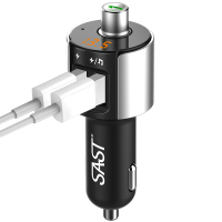 先科(SAST)AY-T56 车载充电器 U盘 蓝牙播放器 车充智能快充万能型MP3点烟器蓝牙免提电话一拖二