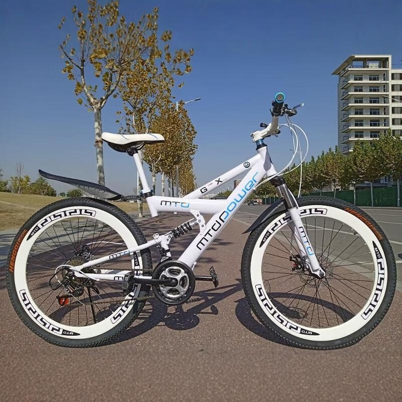 双减震山地车带后座可载人双碟刹26寸24速单车高清大图