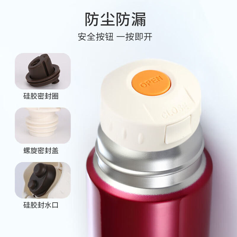 膳魔师(THERMOS)保温杯不锈钢水杯磨砂黑350ml保冷杯子双盖学生礼物FFM-351高清大图