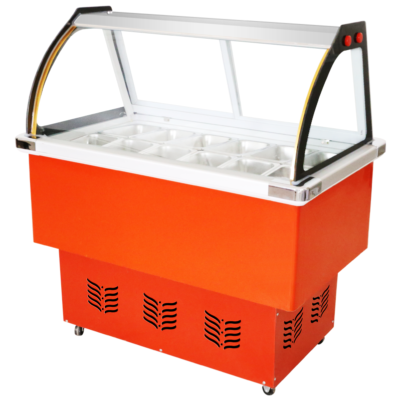 昌禾冰粉冷藏柜冷锅串串柜商用冰粥摆摊车冰粥柜水果捞冰粉冷藏展示柜