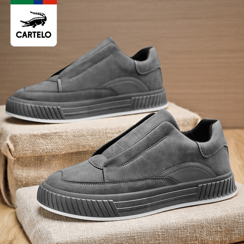 鳄鱼cartelo新款一脚蹬鞋子男休闲鞋男士潮流板鞋百搭懒人鞋男鞋