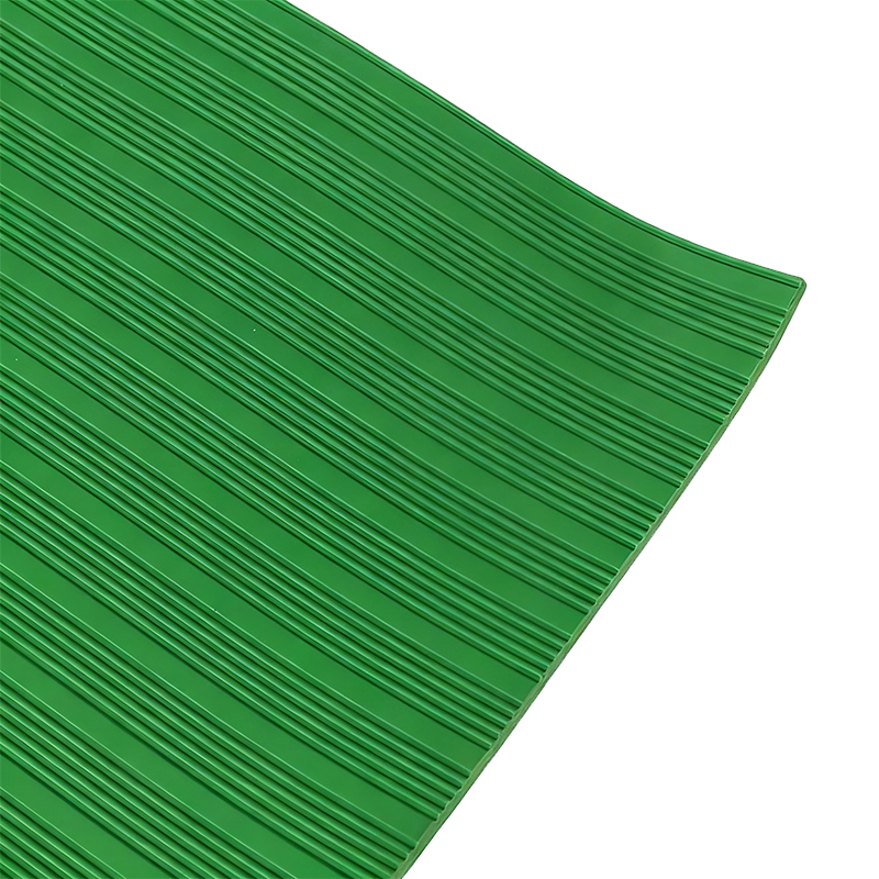 典虎 绝缘橡胶垫 绿色条纹8mm*1m*10m 卷高清大图