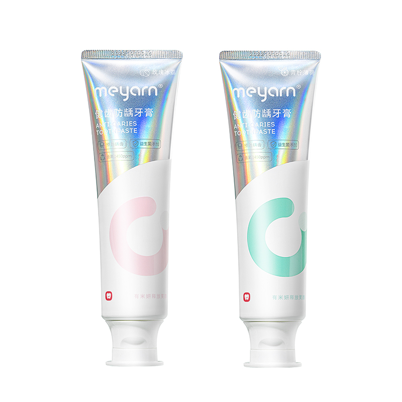 米妍(MEAYAN)健齿防龋牙膏(青柠薄荷110g*1支+玫瑰冰荔110g*1支)