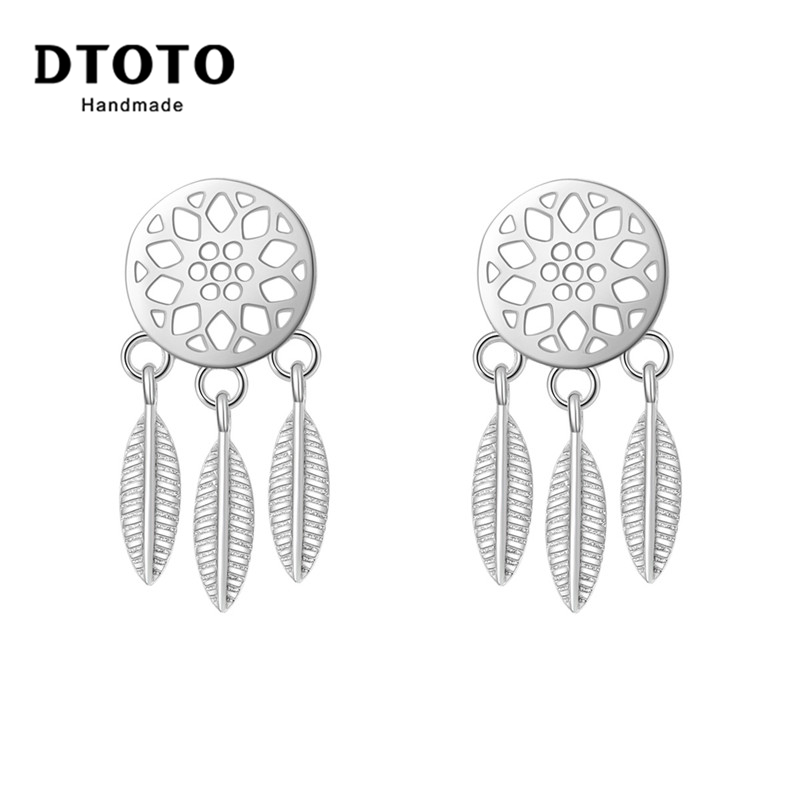 DTOTO 时尚气质耳饰捕梦网 S925银耳钉耳环