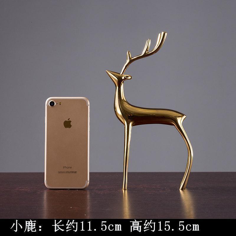 美帮汇创意铜鹿摆件 新结婚办公室客厅玄关电视柜摆设家居装饰品高清大图