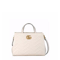 GUCCI/古驰 女士GG Marmont系列衍缝中号手提包443505