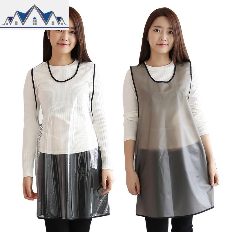 透明防水围裙女家用厨房大人工作服防水防油塑料水产专用定制logo三维