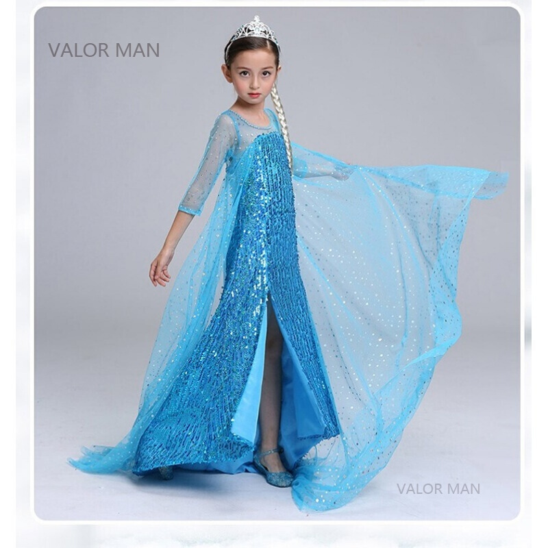 幼儿园女孩衣服冰雪奇缘艾丽莎白雪公主裙子儿童