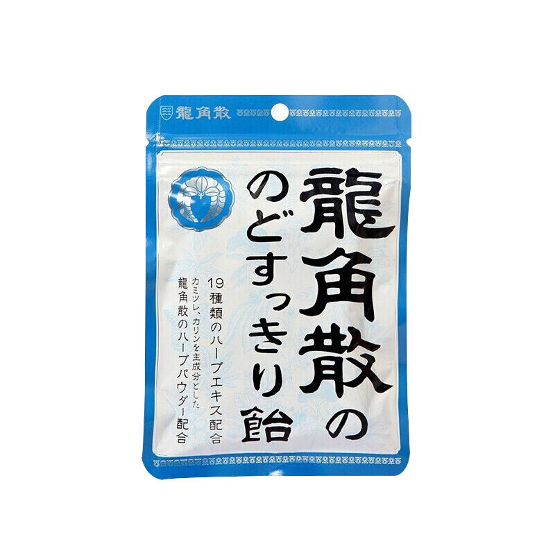 [日本进口]龙角散润喉糖果含片薄荷草本味88g袋清润硬糖