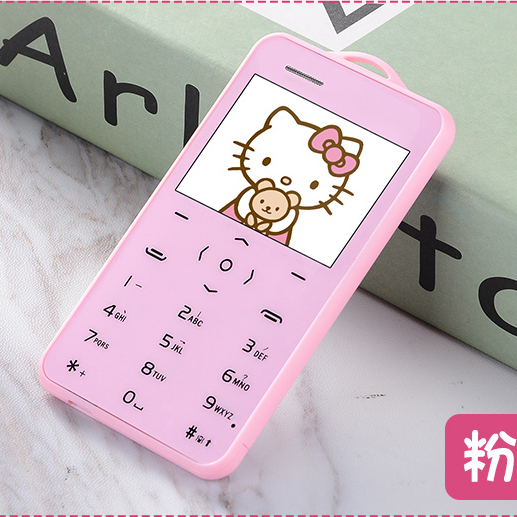 迷你小机子备用机学生儿童机移动双卡大声音卡通手机袖珍小按键机|移动单卡粉色卡片机