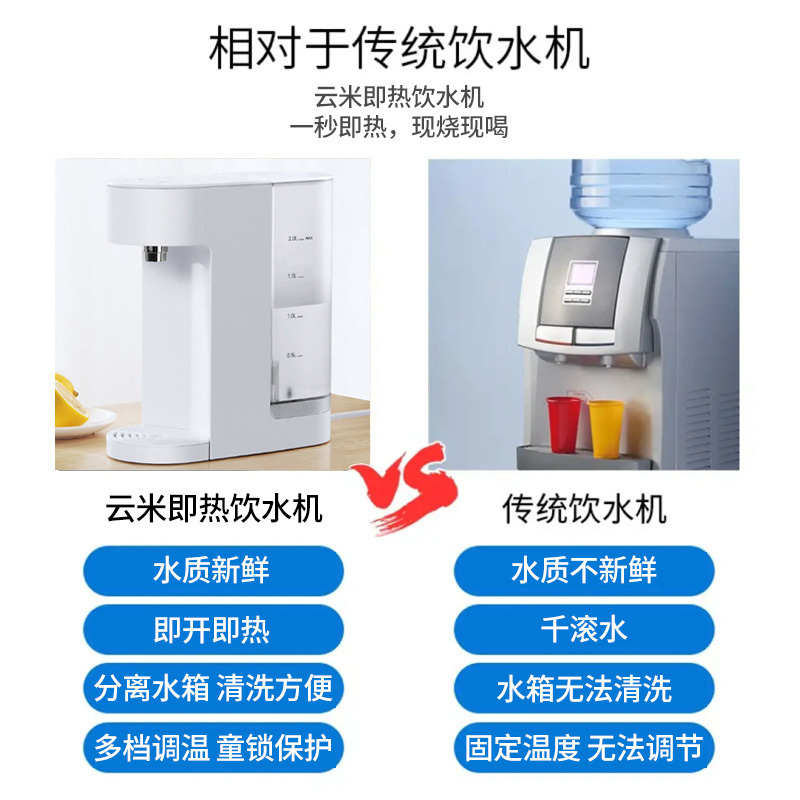 VIOMl/云米2L升即热式饮水机台式小米型桌面水吧可搭配净水器速热开水机