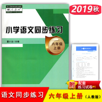 【正版2019秋】小学语文同步练习 六年级上册 配人教版 小学6年级语文上册同步练习册 人教版 董小玉主编 西南师范
