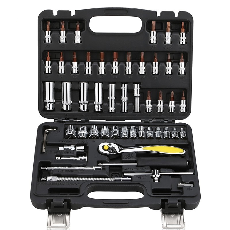 套装53件套筒扳手组合套装外六角棘轮扳手内梅花旋具一字十字汽修工具
