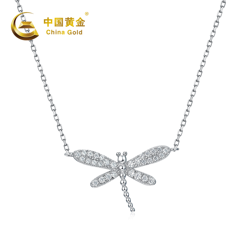 中国黄金 蜻蜓项链