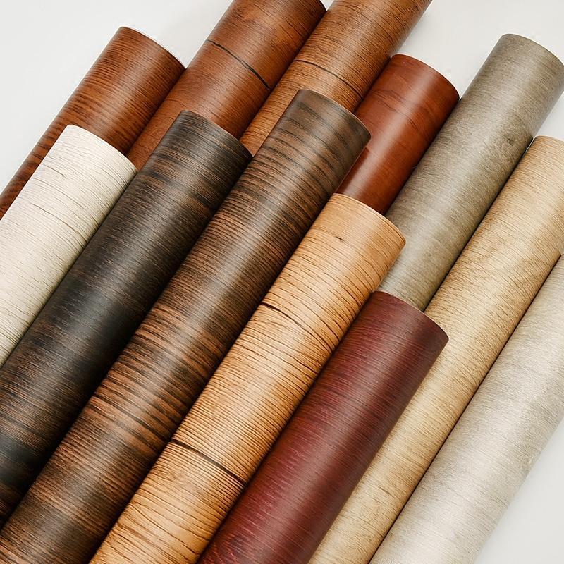 防水木桌面橱衣柜子旧家具翻新仿木纹贴纸装饰自粘墙纸壁纸墙贴