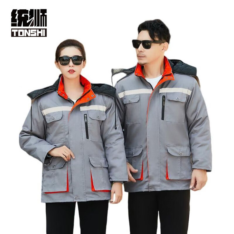 统狮加厚保暖服劳保服H12 件 灰色 XL