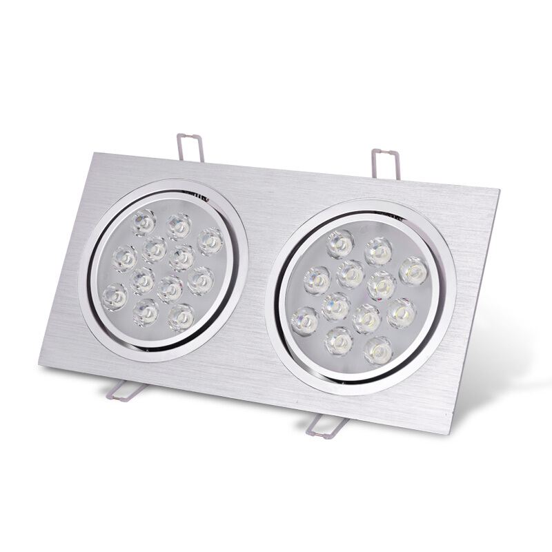 双头射灯led格栅射灯led筒灯方形天花斗胆灯6W10W14W24W全套6w白光【开孔16*8】波迷娜BOMINA 14w白光【开孔20*10】