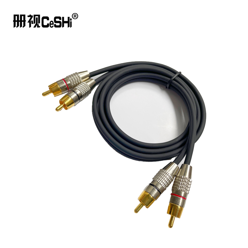 册视2RCA转2RCA带屏蔽二对二四头莲花线10米条