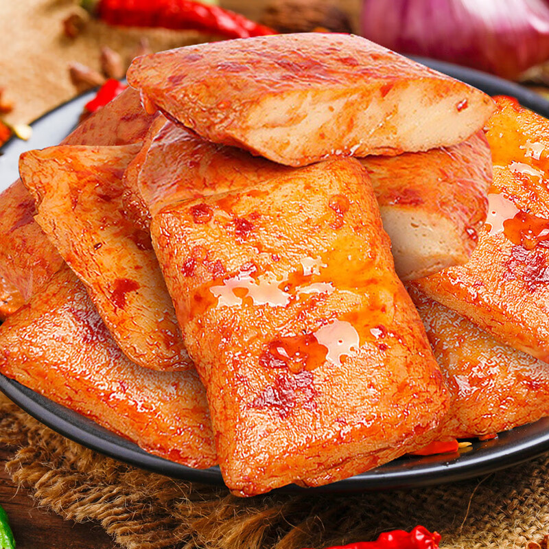 味滋源 鱼豆腐零食豆干小吃休闲食品香辣豆腐干充饥夜宵 512g 袋高清大图