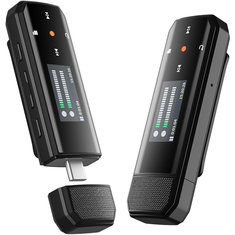 纽曼 录音笔 XD28 64GB 会议录音转文字 TYPE-C接口直连电脑 高清降噪远距声控录音 黑色高清大图