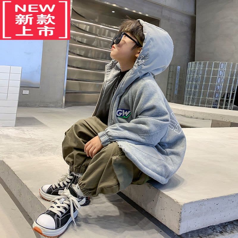 可莉允男童冬季轻薄羽绒棉服2022新款儿童洋气外套秋冬季夹棉加厚帅气潮图片