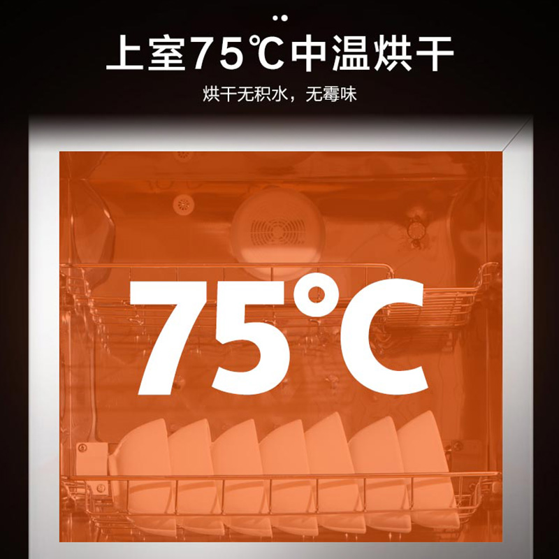 美菱(MeiLing) 消毒柜 立柜式 二星级 臭氧+高温 75L 上下双模碗柜 ZTD-ML108Bs高清大图