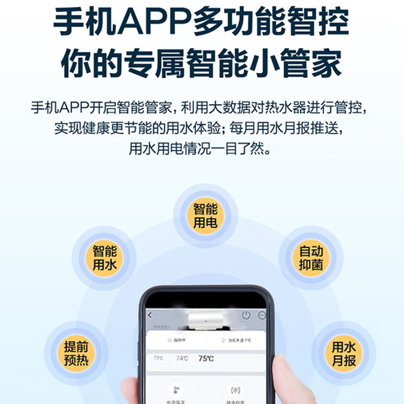 海尔(Haier)电热水器60升家用3300W变频安全速热储水式一级能效WIFI智控健康抑菌洗6.5倍大水量J5