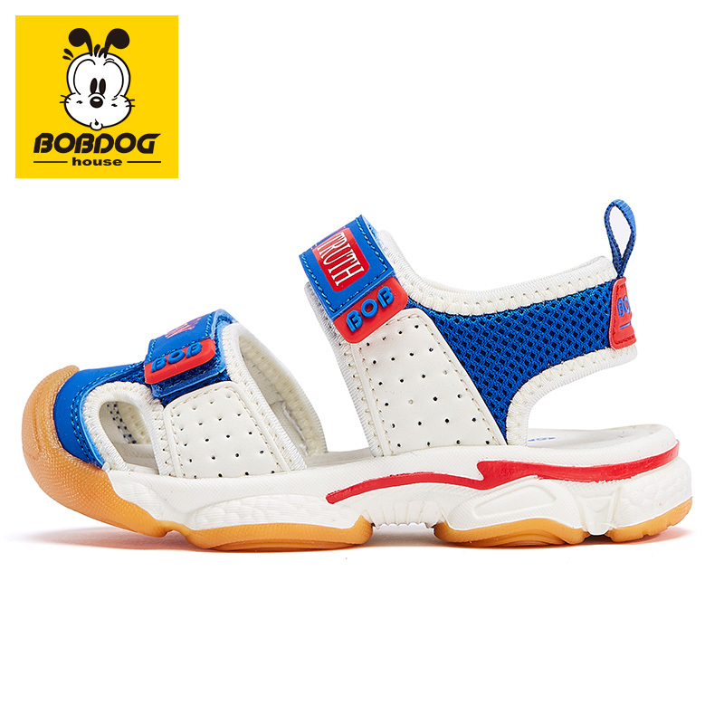 BOBDOG HOUSE巴布豆童鞋儿童凉鞋2019夏季男童小孩女童包头宝宝沙滩鞋M9251
