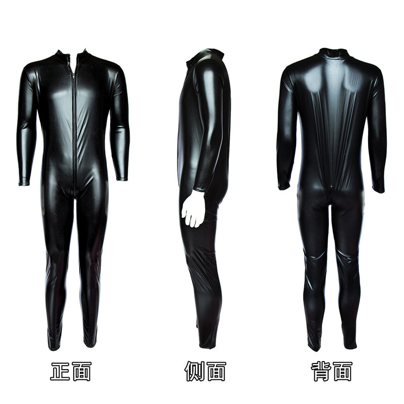 桃色缘 霸道总裁私密连体皮衣 情趣皮革衣 sm情趣用品男女用器具SM成人调教调情性用品服饰 黑色 M高清大图