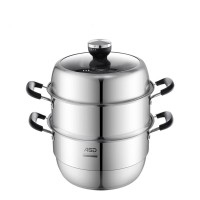 爱仕达(ASD)蒸锅304不锈钢三层不串味加厚加高大容量 28cm ZS28D1Q