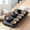 |乌金石干泡茶盘长方形干湿两用储水功夫茶具茶台办公室简约 封后 长方福寿茶盘