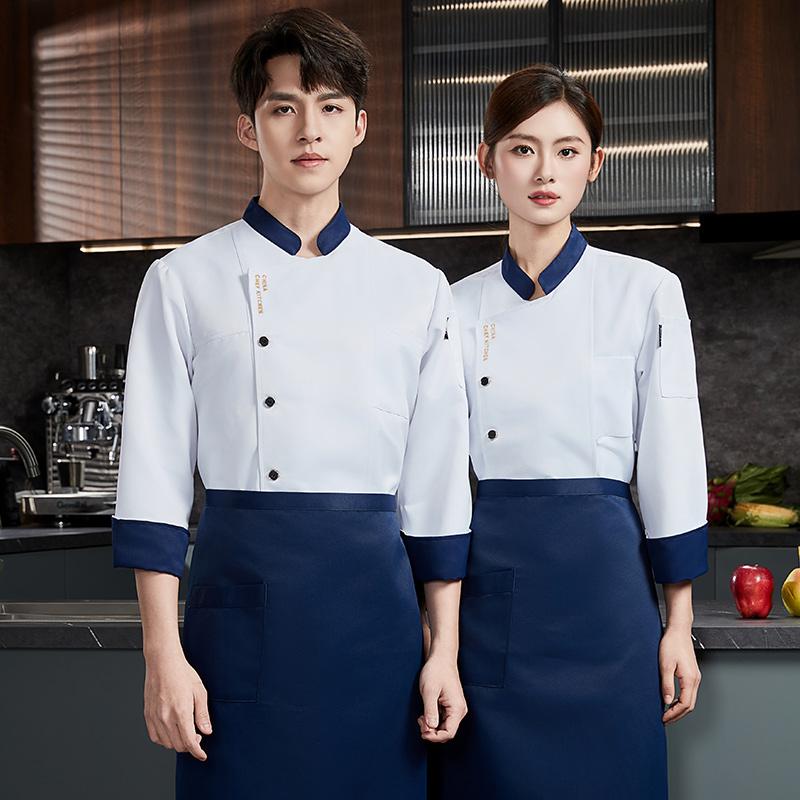 天鸣 长袖1091款厨师服 M-5XL 套高清大图