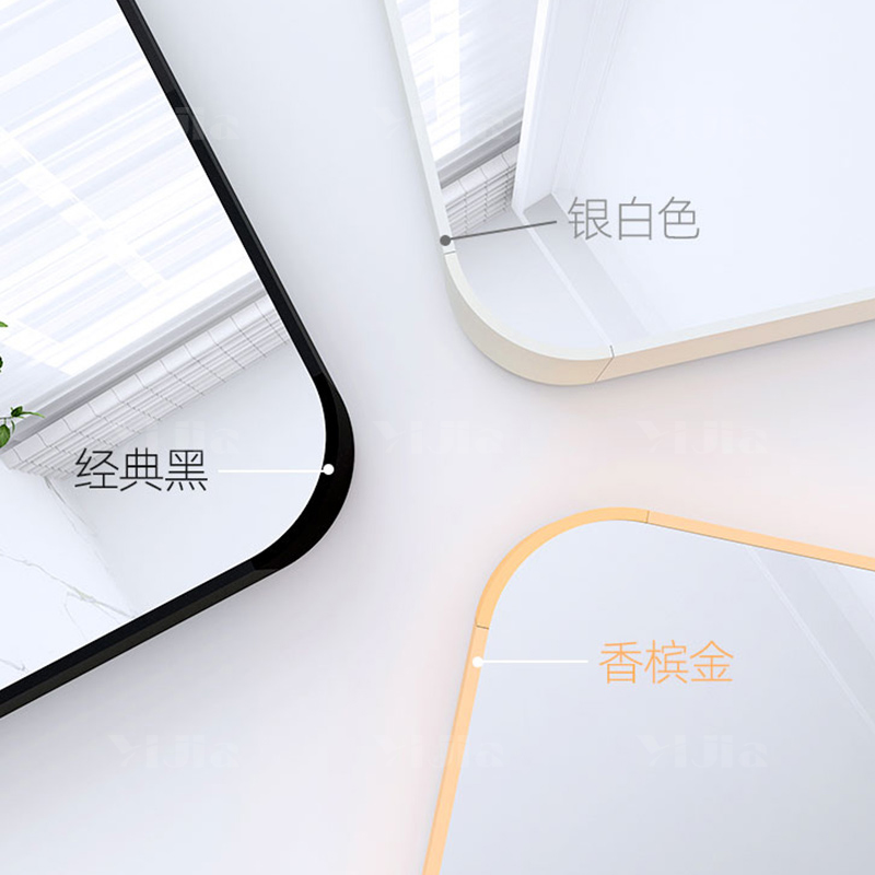 翌嘉YJ-CYJ-32 全身镜家用家用可移动等身墙面女装店试衣舞蹈化妆落地镜 黑色 800*1800高清大图