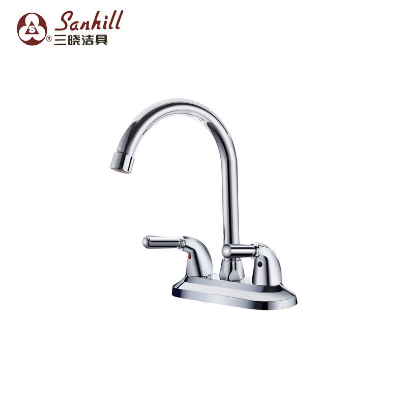 三晓全铜主体双把冷热菜盆龙头SX-17097 个图片