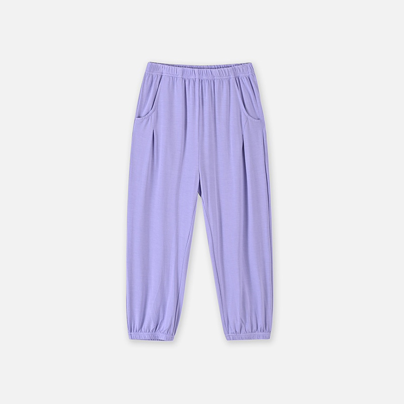 铅笔俱乐部童装2024夏装新款女童裤子儿童九分裤中大童薄款防蚊裤 110cm 浅紫