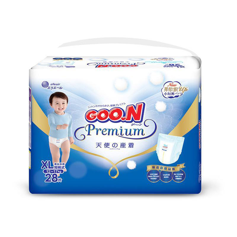 大王(GOO.N)天使婴儿小短裤式纸尿裤 宝宝拉拉裤XL28片(12-17kg)