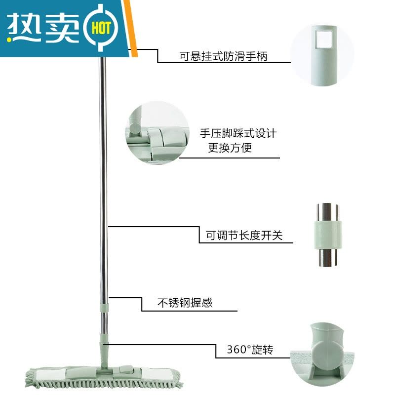 敬平雪尼尔平板拖把家用懒人吸水拖布擦玻璃墩布拖地板器大号地板拖图片