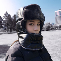 冬季帽子女士 皮雷锋帽 东北户外骑车防寒护耳帽 防风保暖围脖厚棉帽 单顶价